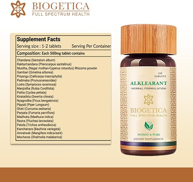 Biogetica Alklearant Cleanse Supports Healthy Digestive Function Increases Energy- 120 Tablets