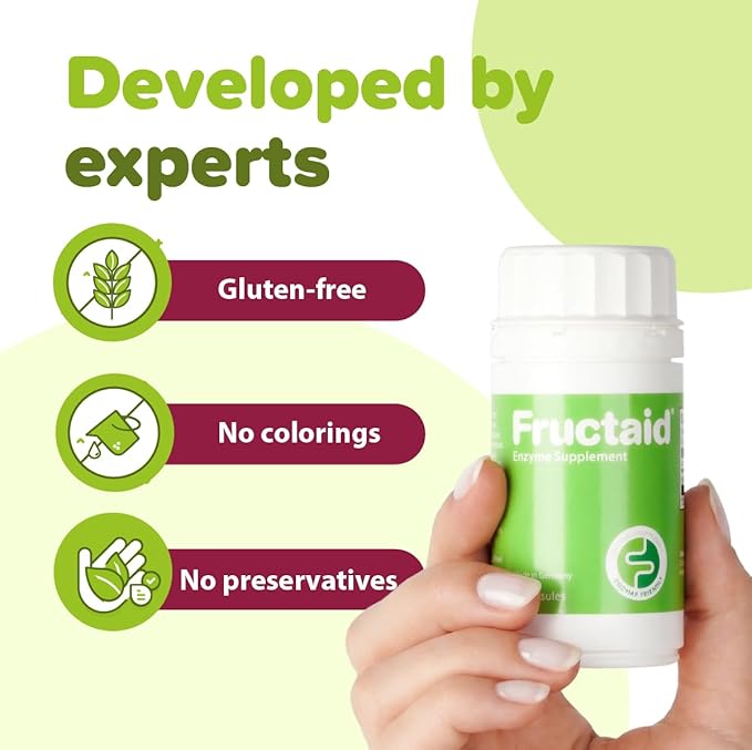 Enzyme Supplement - 90 Capsules so that You can Enjoy Fruits Fruit Juices Soft Drinks and Sweets Again Dietary Supplement Gluten-Free Lactose-Free