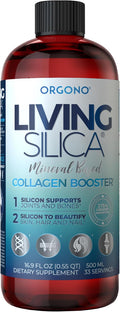 Living Silica ORGONO Collagen Booster | Vegan Mineral-Based Silica Supplement | Supports Healthy Collagen &amp Elastin Production for Joint &amp Bone Support Glowing Skin Strong Hair &amp Nails |