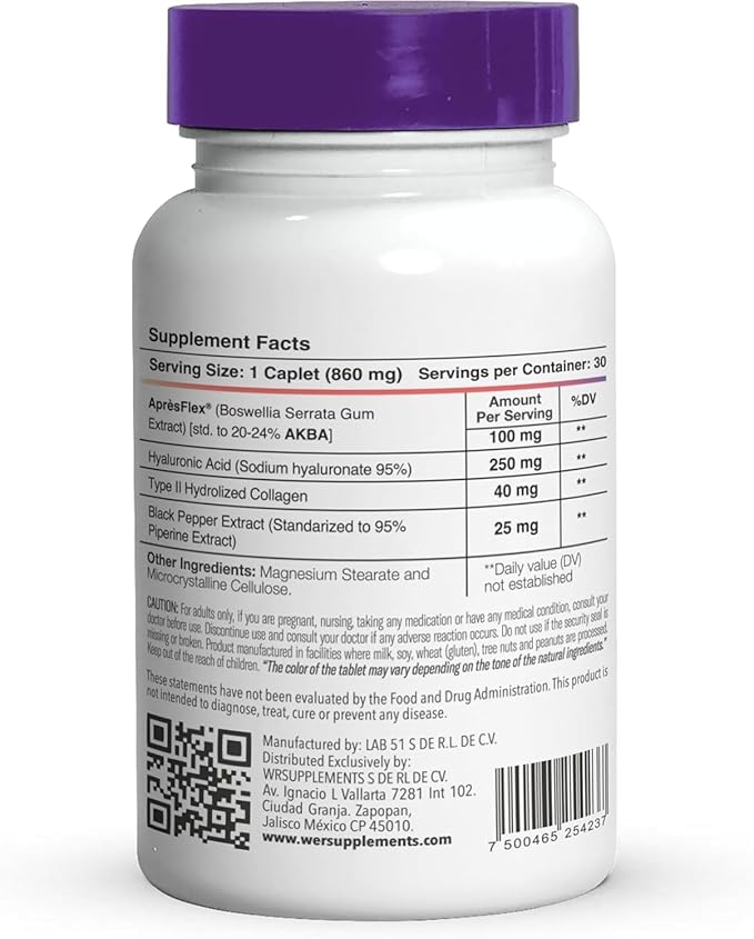 Lab51 BSW-51 Joint Support Supplement 3 Pack with Boswellia AprèsFlex® Hyaluronic Acid and Piperine – 90 Capsules 860 mg Each Supports Mobility and Natural Joint Function