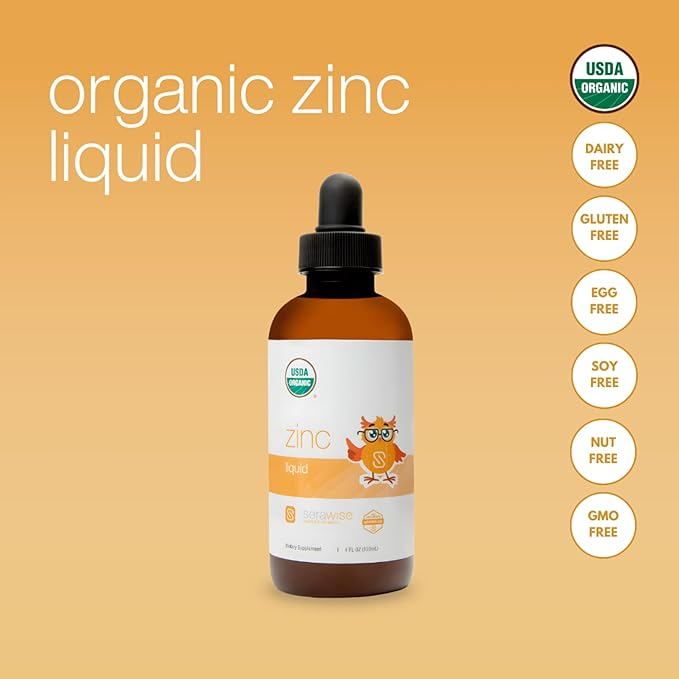 Organic Liquid Zinc by Dr. Ana Maria Temple | Immune &amp Skin Support | USDA Certified Organic No Artificial Ingredients or Natural Flavors | Family Friendly Dosing | 4 Fl Oz