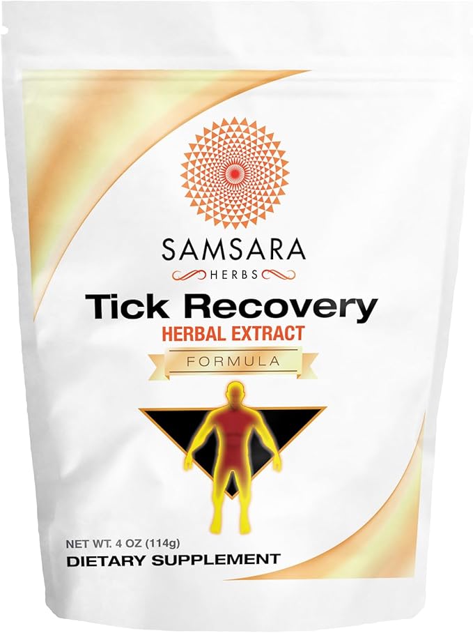 Samsara Herbs Tick Recovery Herbal Powder Formula (4oz/114g) - Japanese Knotweed Cat's Claw SIDA Acuta Houttuynia Cordata Stevia