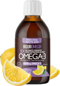 5X Ultimate Strength Omega 3 Fish Oil Liquid with Vitamin D Burpless Liquid Fish Oil Supplements with High DHA and EPA Omega 3 Fatty Acid Supplements 7.60 floz Lemon Flavor