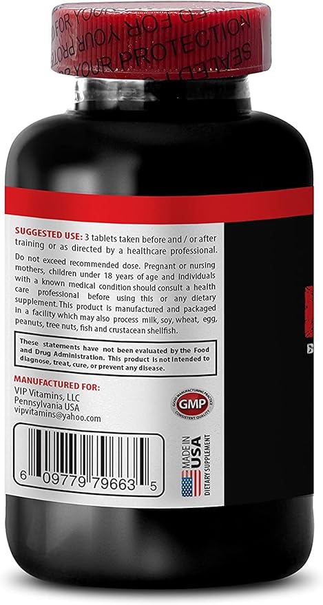 VIP Supplements Workout Pills for Men and Women - BCAA 3000 MG - BRANCHED Chain Amino Acid - leucine isoleucine and valine 1 Bottle (120 Tablets)