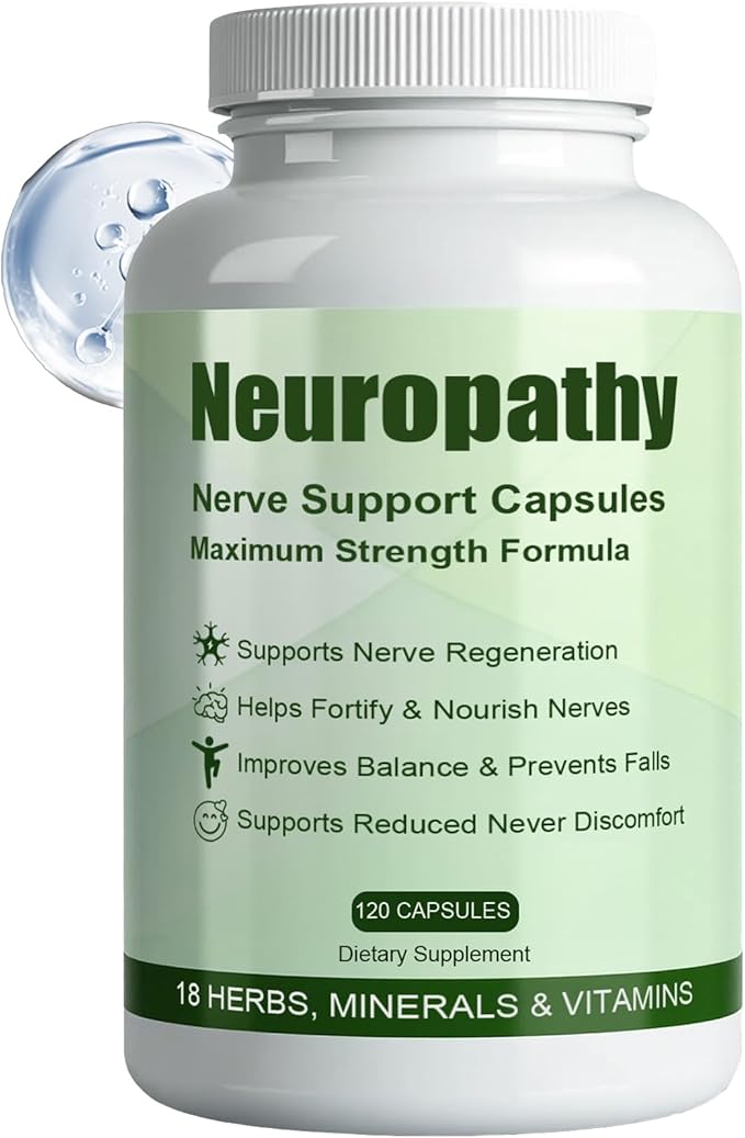 Neuropathy Pills - Neuro-Support with Alpha Lipoic Acid 600 mg for Nerve Health Carefully Selected Herbal Components Vitamins and Nutritional Elements 120 Count (1)