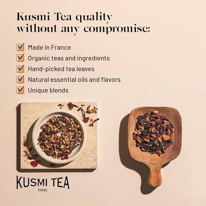 Kusmi Tea - Almond Rooibos - Organic Blend of Rooibos Tea &amp Almond Flavor - Caffeine Free Herbal Tea - Loose Leaf Tea - Tin Box of 3.5 oz - Quantity for about 50 cups
