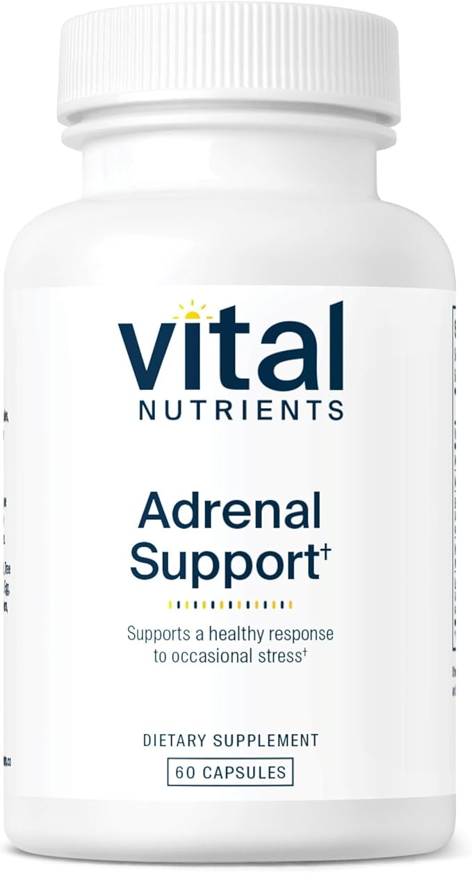 Vital Nutrients Adrenal Support - Adrenal Support Supplements for Gland Function and Cortisol Management - Supports Energy and Stress Levels - Gluten Dairy Soy Free - 60 Capsules