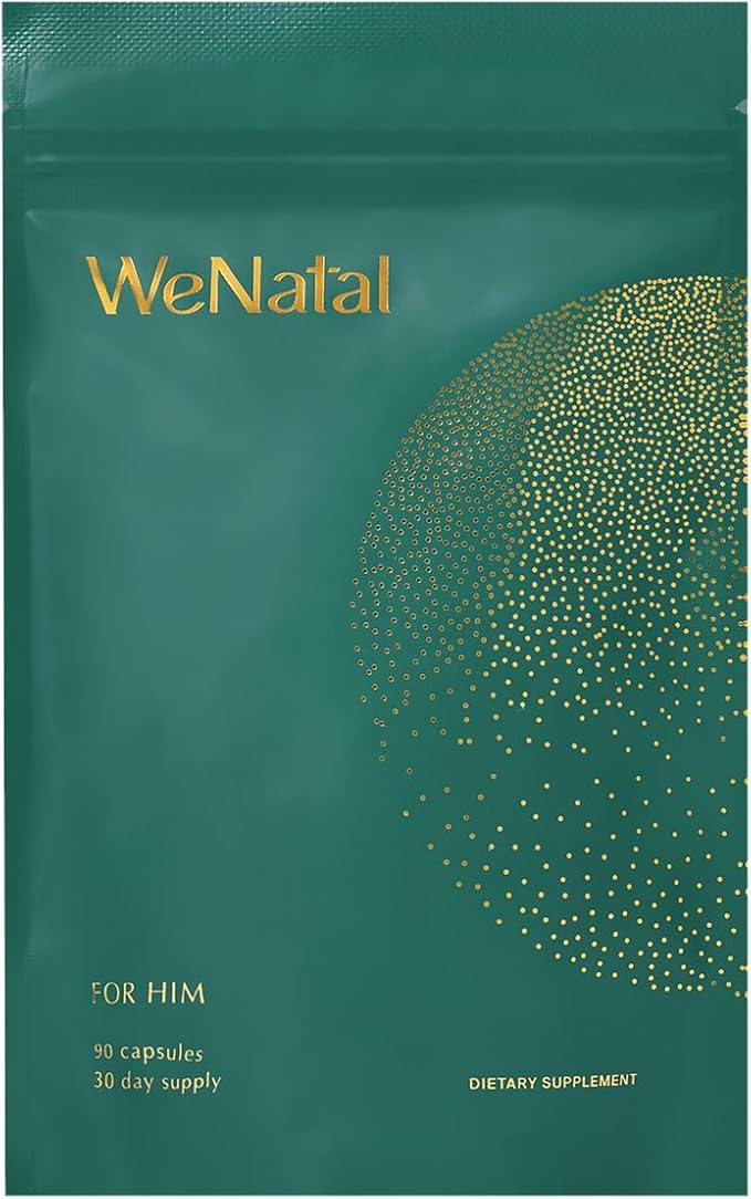 WeNatal for Him Prenatal Multivitamin with Methylated Folate Zinc CoQ10 NAC L-Carnitine Vitamin C &amp E Selenium Supports Sperm Health Motility Morphology Vegan Non-GMO 90 Capsules