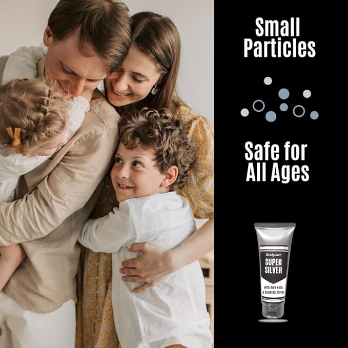 Super Silver Colloidal Silver Gel Nano-Silver 45 PPM Skin Gel for Skin Comfort &amp Wellness Healing Moisturizing and Soothing - 4 Oz Various Sizes