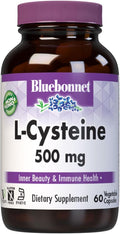 Bluebonnet Nutrition L-Cysteine 500mg Free-Form Amino Acid Promotes Healthy Skin Hair and Nails Soy-Free Gluten-Free Non-GMO Kosher Certified Vegan White 60 Vegetable Capsules