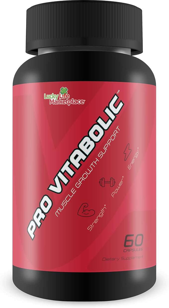 Pro Vitabolic - Muscle Growth Support - Enhance Power Strength Stamina &amp Energy - Explosive Muscle Pump for Big Gains - Aid Oxygen &amp Nutrient Delivery to Muscles - L-Arginine &amp L-Citrul