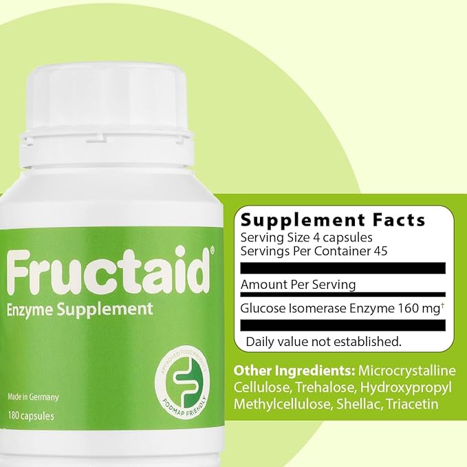 Enzyme Supplement - 180 Capsules so That You can Enjoy Fruits Fruit Juices Soft Drinks and Sweets Again Dietary Supplement Gluten-Free Lactose-Free