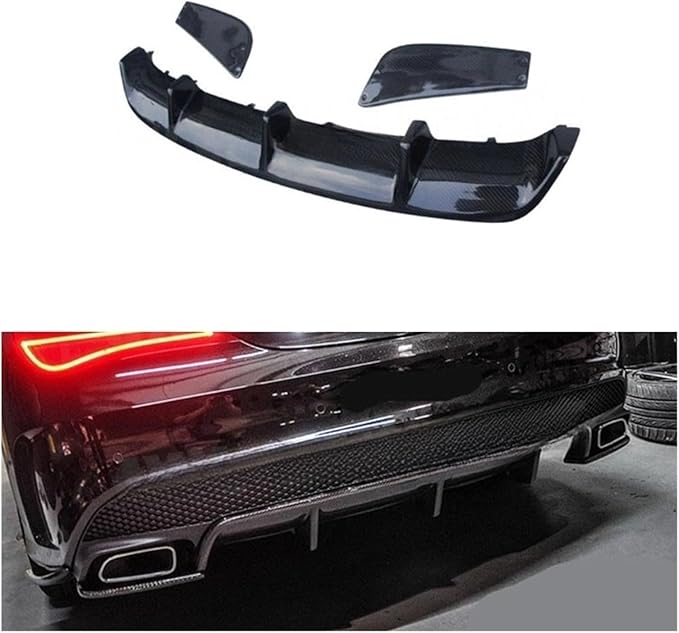 Carbon Fiber/FRP 3Pcs R Style Rear Diffuser Compatible for Mercedes Benz CLA W117 CLA180 CLA200 CLA250 CLA45 AMG Package 2013-2018 (Color : 3PCS Carbon Fiber)