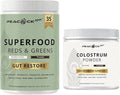 Colostrum + Reds and Greens Powder Virtual Bundle Reds and Greens 11.64 Oz 30 Servings and Unflavored Bovine Colostrum 60 G 30 Servings Non GMO Gluten Free