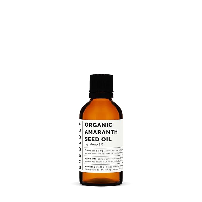 Erbology Organic Amaranth Oil 1.7 fl oz - Cold-Pressed - Rich in Squalene (8%) and Vitamin E (580% RI) - Regenerate and Nourish - No Additives or Preservatives - Sustainably Sourced - Vegan - GMO-Free