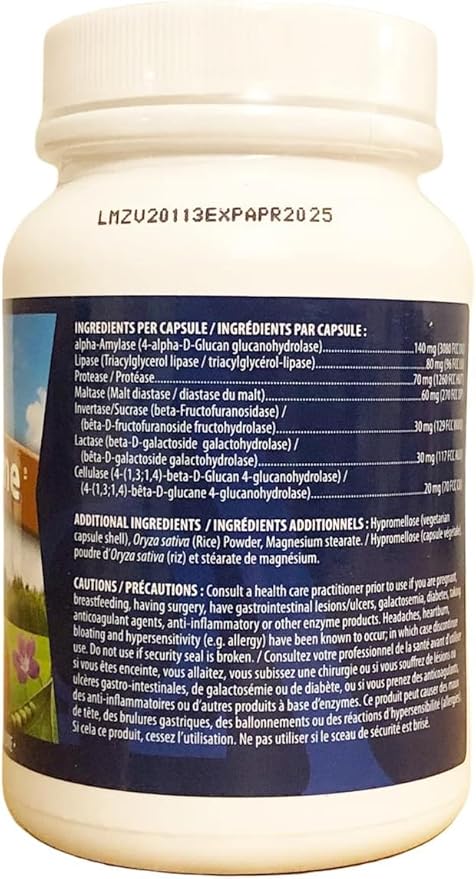 Omega Alpha Multi-Zyme Digestive Enzyme-180 Capsules