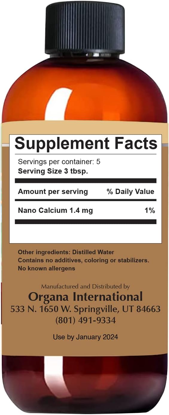 Organa Pure Crystalline Liquid Calcium Supplement - 30 PPM - Colloidal Minerals - Calcium Supplement for Women &amp Men - Liquid Calcium Citrate Alternative - 99.99% Pure Calcium