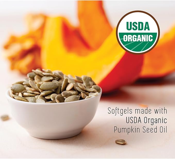 INCAS Organic Certified Pumpkin Seed Oil 3000mg Per Serving 180 Softgels | Cold Pressed Pure Virgin Oil Herbal Supplement | Supports Urinary Bladder &amp Prostate Health | Non-GMO