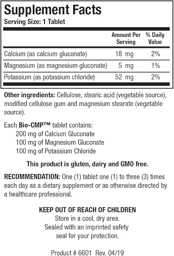 Bio CMP from Biotics Research Calcium Magnesium and Potassium Supplement Supplies Electrolytes that Provides Optimal Muscle Comfort Cramps and Fatigue Supports Healthy Metabolism 250 Tablets