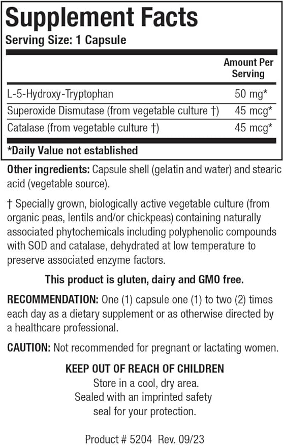 Biotics Research 5HTP 50mg 5HTP Brain Health Promotes Calm Relaxed Mood Overall Sense of Well Being Serotonin Production 150 Capsules