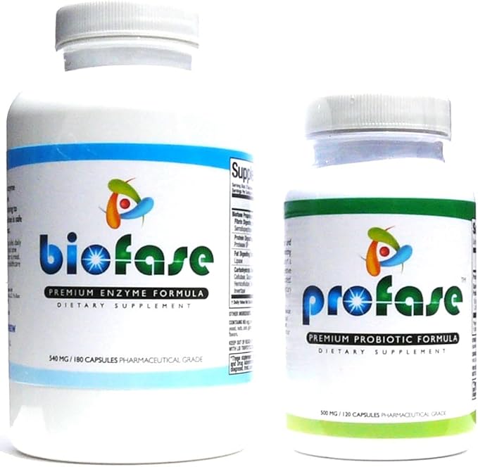 Biofase-Enzyme &amp Profase-Probiotic Kit - Biofilm Defense Supports Healthy Digestion &amp Your Flora Balance - Large Kit