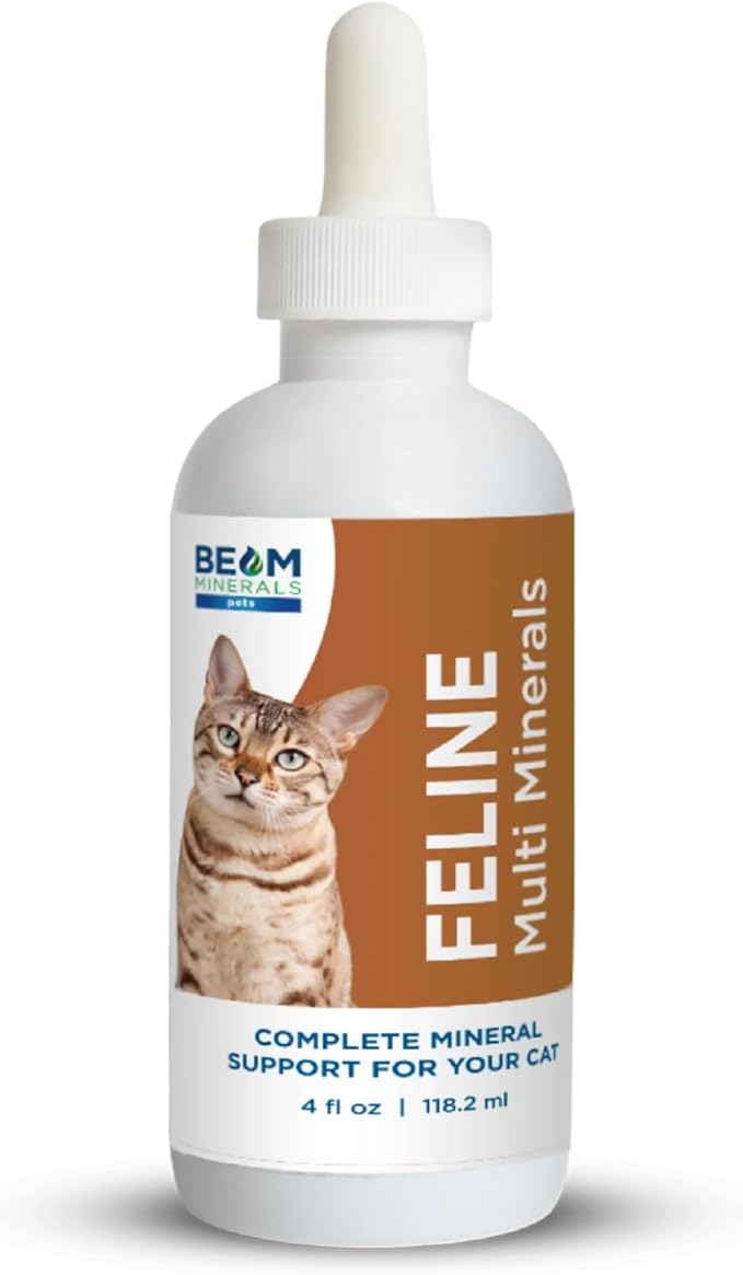 Beam Minerals Complete Feline Multi Minerals | Full-Spectrum Minerals for Cats | Contains Humic &amp Fulvic Acid | 4 fl Oz