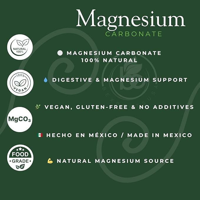 Magnesium Carbonate – 7g x 4 Cubes (Pack) – Pure Magnesium Carbonate – Food Grade – Non-GMO Gluten-Free Vegan – Carbonato de Magnesio en Cubos – Hecho en México