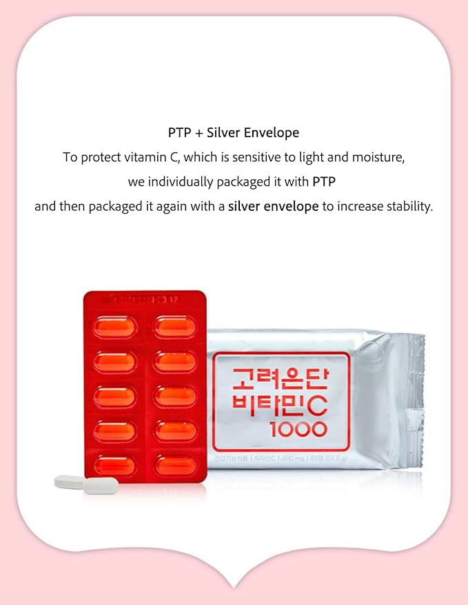 Korea Eundan High Potency Vitamin C 1000mg – 600 Tablets (20-Month Supply) Individually Packed for Freshness &amp Portability