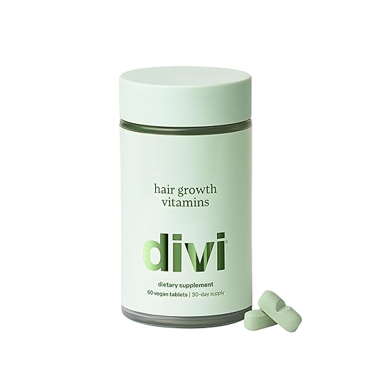 Divi Hair Growth Vitamins for Women and Men - Made with Clean Vegan and Science-Backed Ingredients - Promotes Hair Growth Reduces Shedding Boosts Thickness and Fullness - 30 Day Supply 60 Count