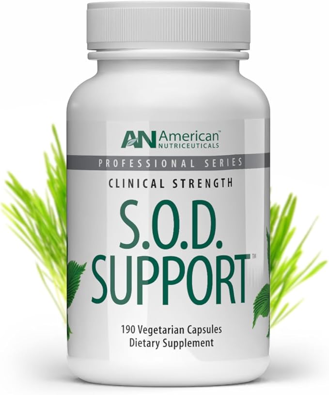 American Nutriceuticals – S.O.D. Support – 190 Capsules – Support Natural Production of Super Oxide Dismutase – Destroys Free Radicals Supports Intracellular Detoxification &amp Easy to Swallow