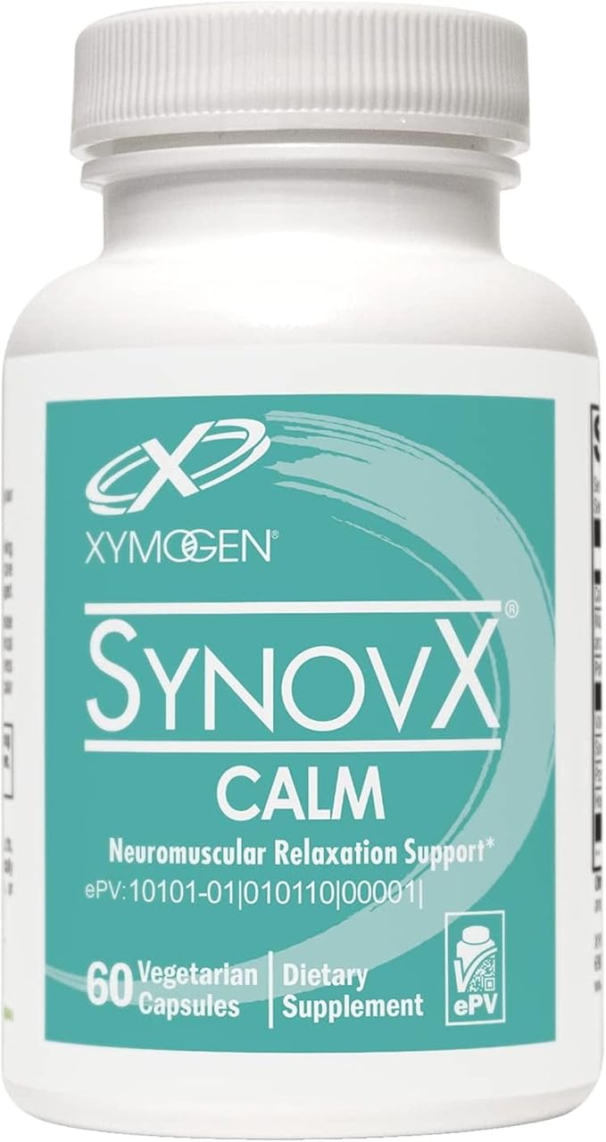 XYMOGEN SynovX Calm - Neuromuscular Relaxation Support with Valerian Extract - Calcium Magnesium &amp Potassium - Vegetarian Non-GMO &amp Gluten Free - 60 Capsules