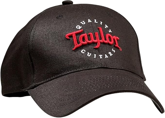 Taylor Black with Red/White Embroidered Taylor Logo Cap (One Size)