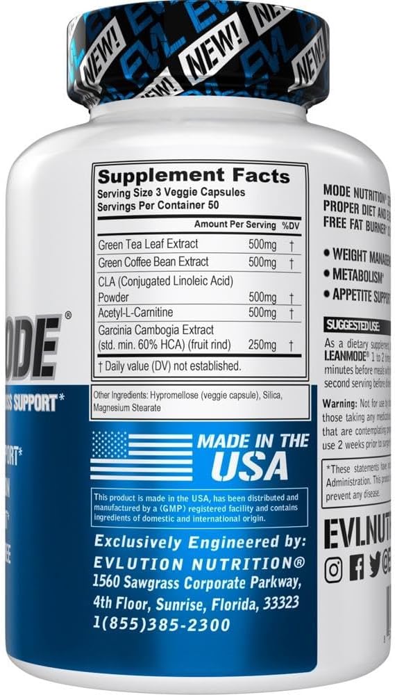 Evlution ZMatrix Magnesium and Zinc Post Workout Supplement (60 Servings) Plus LeanMode Multipurpose Fat Loss Support Supplement (50 Servings)