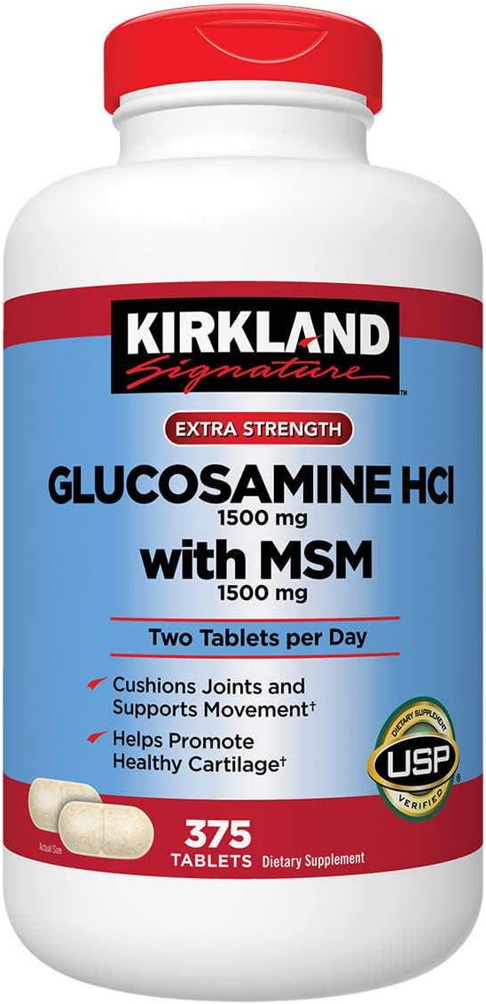 Kirkland Signature Glucosamine with MSM 375 Tablets (4 Pack)