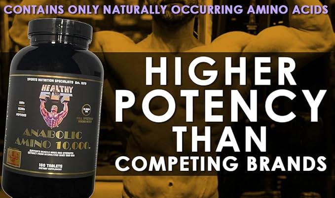 Healthy 'N Fit Amino 10000 - Amino Acid 180 Tablets - Hydrolyzed Egg &amp Whey Source - Fast Absorbing