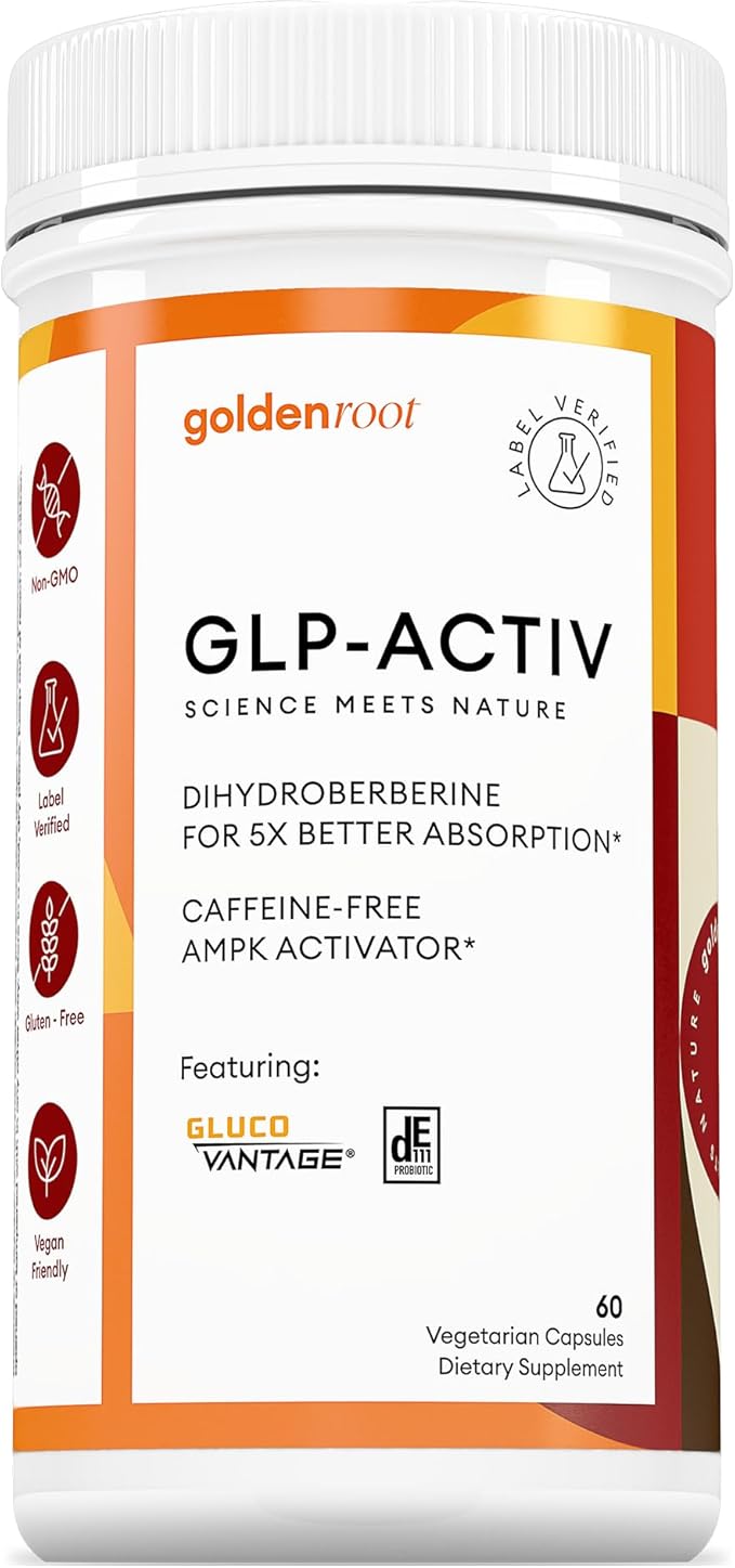 GLDN Berberine Advanced Absorption Formula - 200mg Dihydroberberine 5X Improved Absorption - DIM - Chromium Picolinate and DE111 Probiotics for Digestive Support - Vegan Friendly - 60 Capsules
