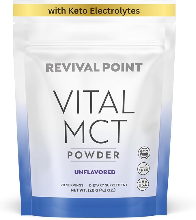 Premium Unflavored MCT Oil Powder with Keto Electrolytes- Creamer for Coffee Tea and Shakes- Includes 15x Bioavailable Chromium Picolinate C10 and C8 MCT Oil Derived from Coconuts – 120 Grams