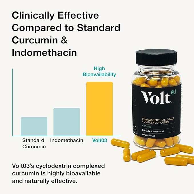 Volt03 Turmeric Curcumin (60 Capsules) + GlucodOX AMPK Activator (60 Capsules) – Complete Wellness Bundle for Joint Health Metabolic Balance Energy &amp Immune Support with Organic Ingredients