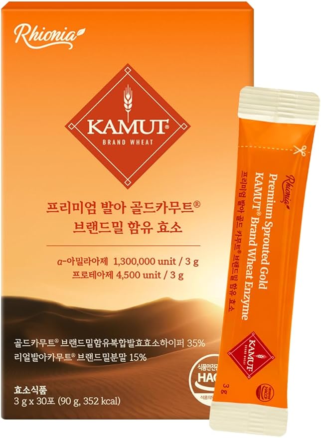 Sprouted KAMUT® Brand Wheat Enzyme Powder 3g x 30 Sticks Fermented Grain Blend Injeolmi Flavor