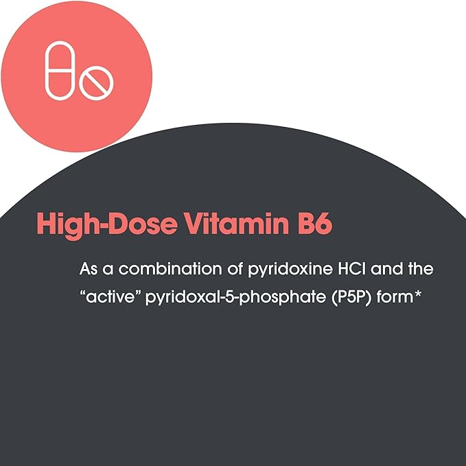 Allergy Research Group Pyridoxine P5P Supplement - Active Vitamin B6 275mg Pyridoxal-5-Phosphate Metabolism Support Hypoallergenic Vegetarian Capsules - 60 Count