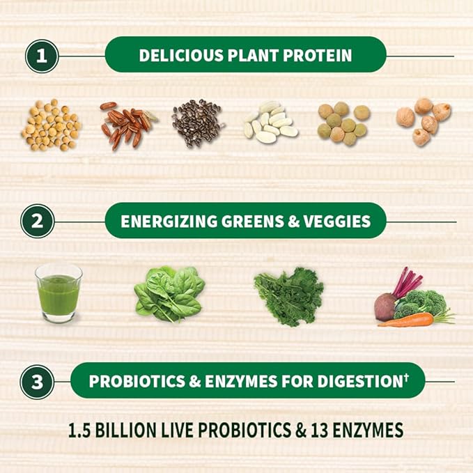 Garden of Life Powder Protein Greens Chocolate Organic 22 Ounce &amp Organic Vegan Sport Protein Powder Chocolate - Probiotics BCAAs 30g