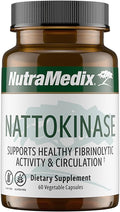 NutraMedix Nattokinase Supplement - Nattokinase 2000 FU per Serving - Formulated for to Support Heart Health and Healthy Circulation - Gluten + Dairy-Free (60 Capsules)