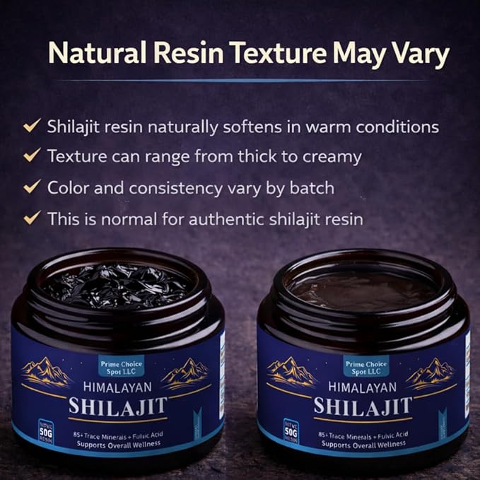 Himalayan Shilajit Resin 50g | Pure Gold Grade Mumiyo from Gilgit-Baltistan | Raw Mineral Pitch with Fulvic &amp Humic Acid | 85+ Trace Minerals