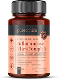 pureclinica INFLAMMEASE Ultra Complete 1305mg x 90 Tablets (Ginger Curcumin Spirulina ALA Resveratrol- 5 Supplements in 1) - 3 Months Supply