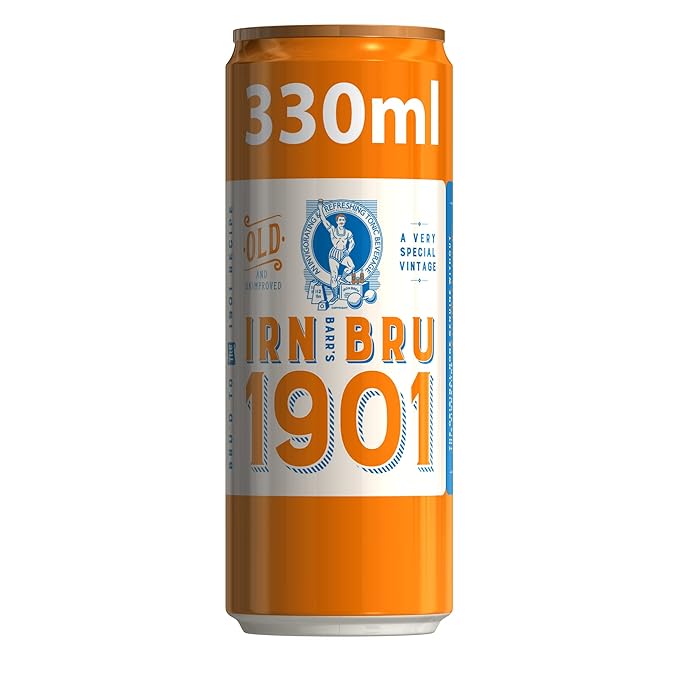 IRN-BRU 1901 12 Pack A Very Special Vintage Recipe No Caffeine Full Sugar Taste The First Ever IRN-BRU Recipe - 12 x 330ml Cans