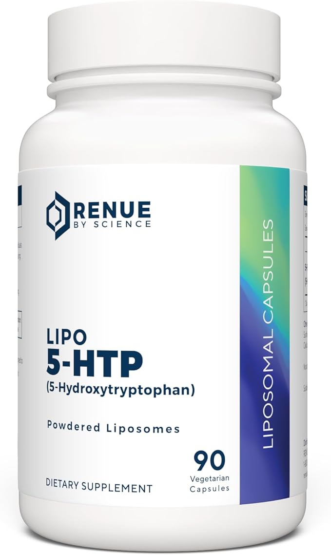 Renue By Science 5HTP | Liposomal 5 HTP Supplement | 90 5-HTP Capsules - 75mg 5-hydroxytryptophan per Serving | Amino Acid Supplement | Non-GMO | Made in the USA &amp Third-Party Tested