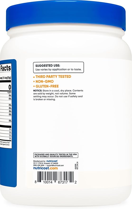 Nutricost Malic Acid Powder 2 LBS - Gluten Free Non-GMO
