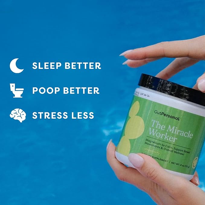 The Miracle Worker Magnesium Glycinate Powder for Sleep - Chelated Magnesium Drink Powder Supplement Helps Reduce Stress &amp Regularity While Easing Muscle Cramps with Strawberry Flavor - 30 Serving