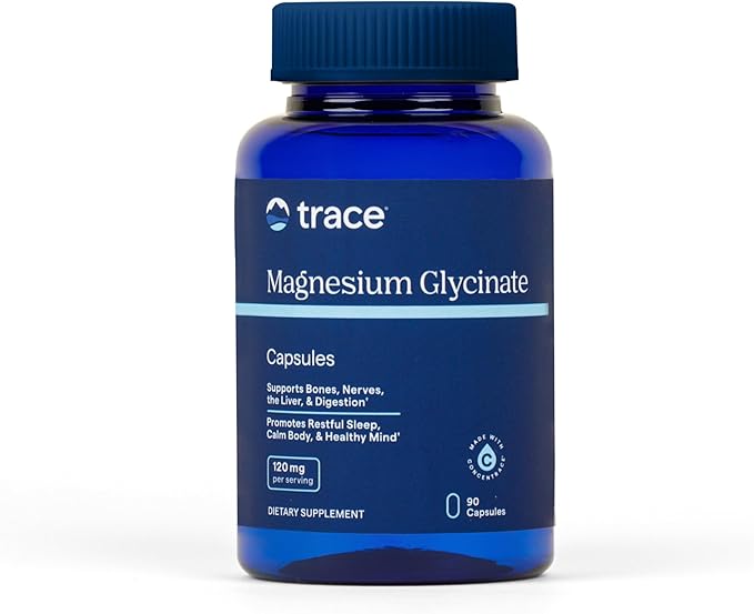 Trace Minerals Magnesium Glycinate - Gentle Magnesium Glycinate Supplement for Healthy Sleep &amp Relaxation Support - Healthy Mind &amp Energy - Vegan - Gluten-Free - 90 Count (90 Servings)