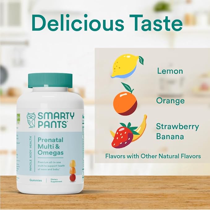 SmartyPants Prenatal Vitamins for Women Multivitamin Gummies: Omega 3 Fish Oil (EPA/DHA) Biotin Methylfolate Vitamin D3 C Vitamin B12B6 AK &ampZinc Inositol(20 Day Supply)80 Count (Pack of